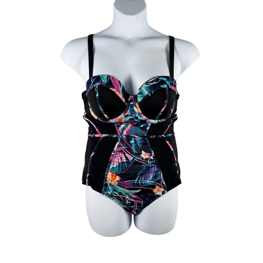 Torrid Tropical Print One-Piece Swimsuit Size 0 C/D